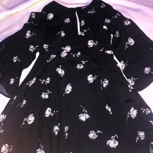 Black and white floral dress